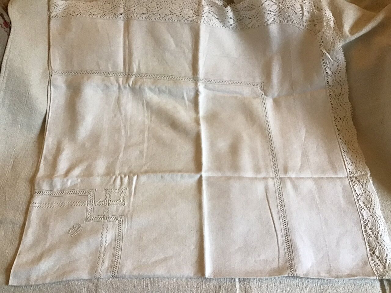 Square linen tablecloth