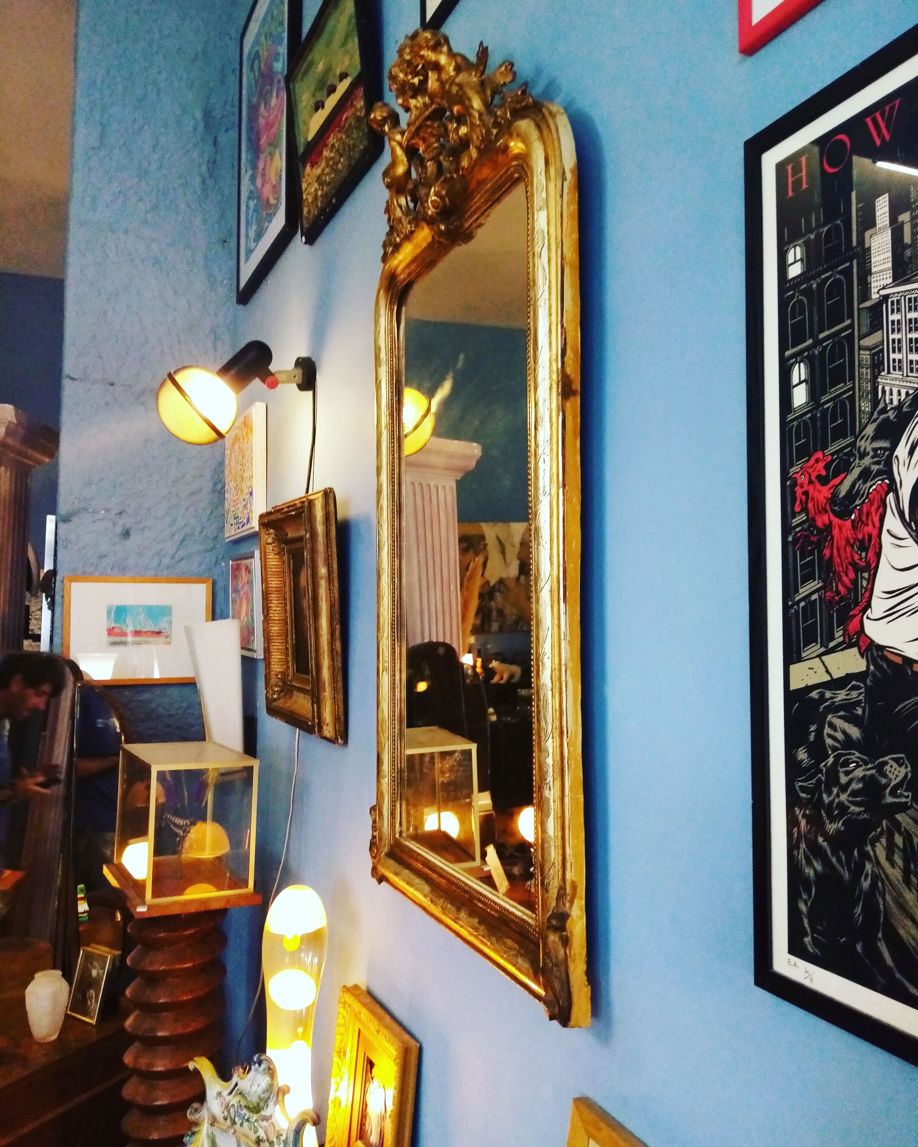 Golden mirror  - 127x70cm