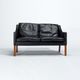 Mid Century Leather Sofa By Borge Mogensen 2208, Danish Design 1960’s