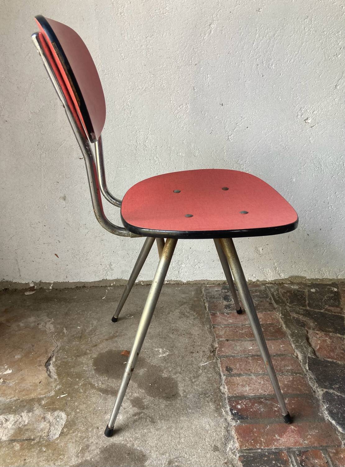 Red formica chairs