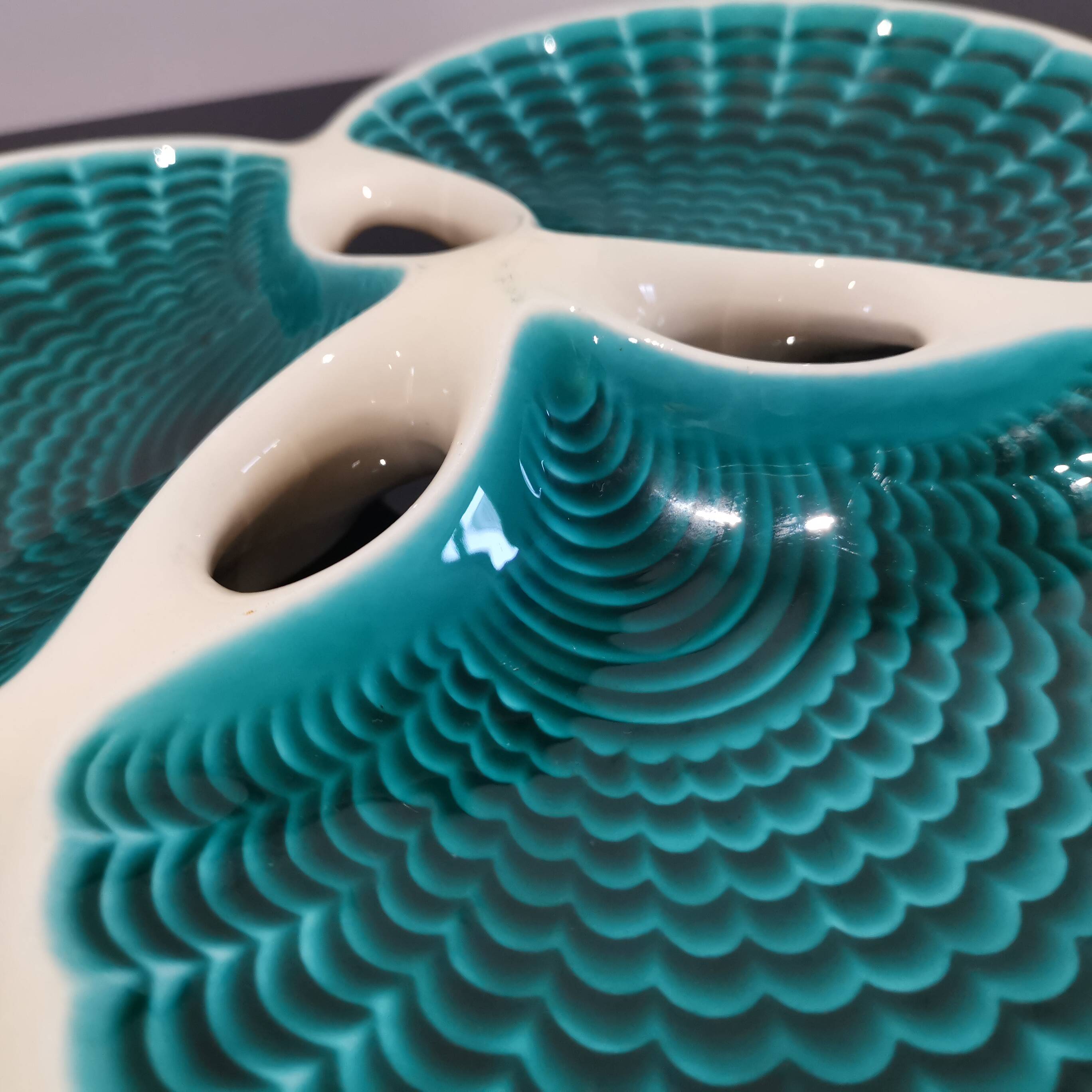 Appetizer dish Server 3 shells Verceram 60'S