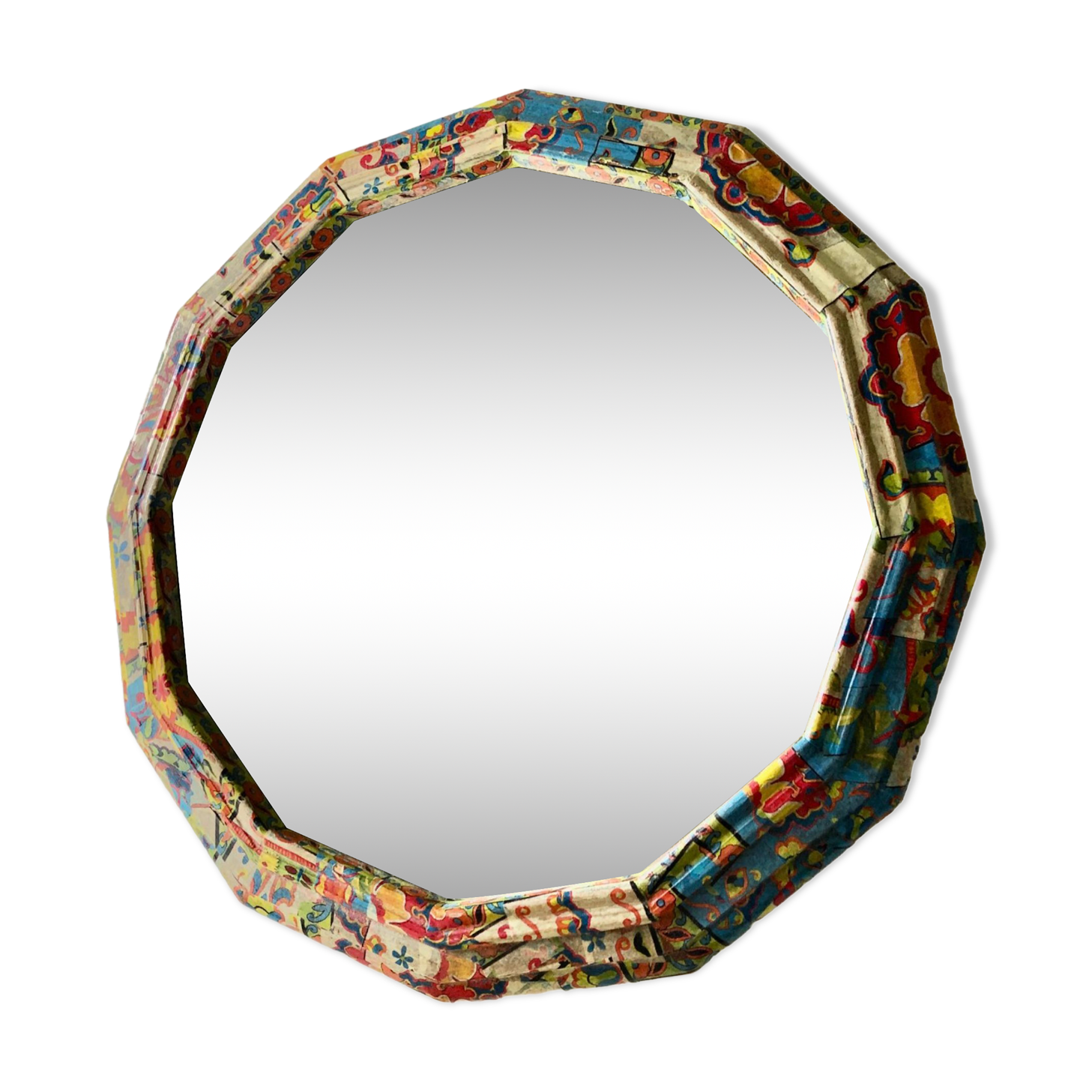 Vintage floral paper mirror