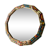 Miroir papier fleuri vintage