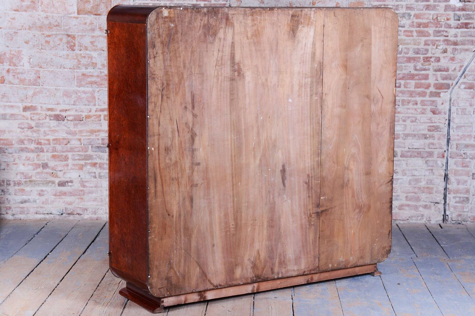 Art Deco Wardrobe in Mahogany attributed to J. Halabala for Up Zavody, Czech, 1920s