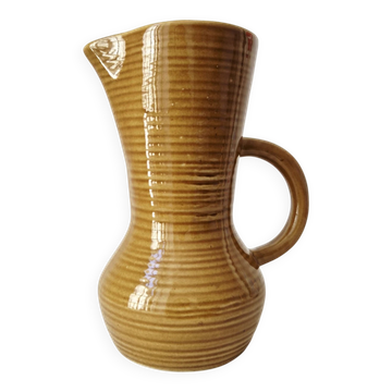 Vintage honey glazed stoneware jug/carafe from the '50s/'60s - Digoin