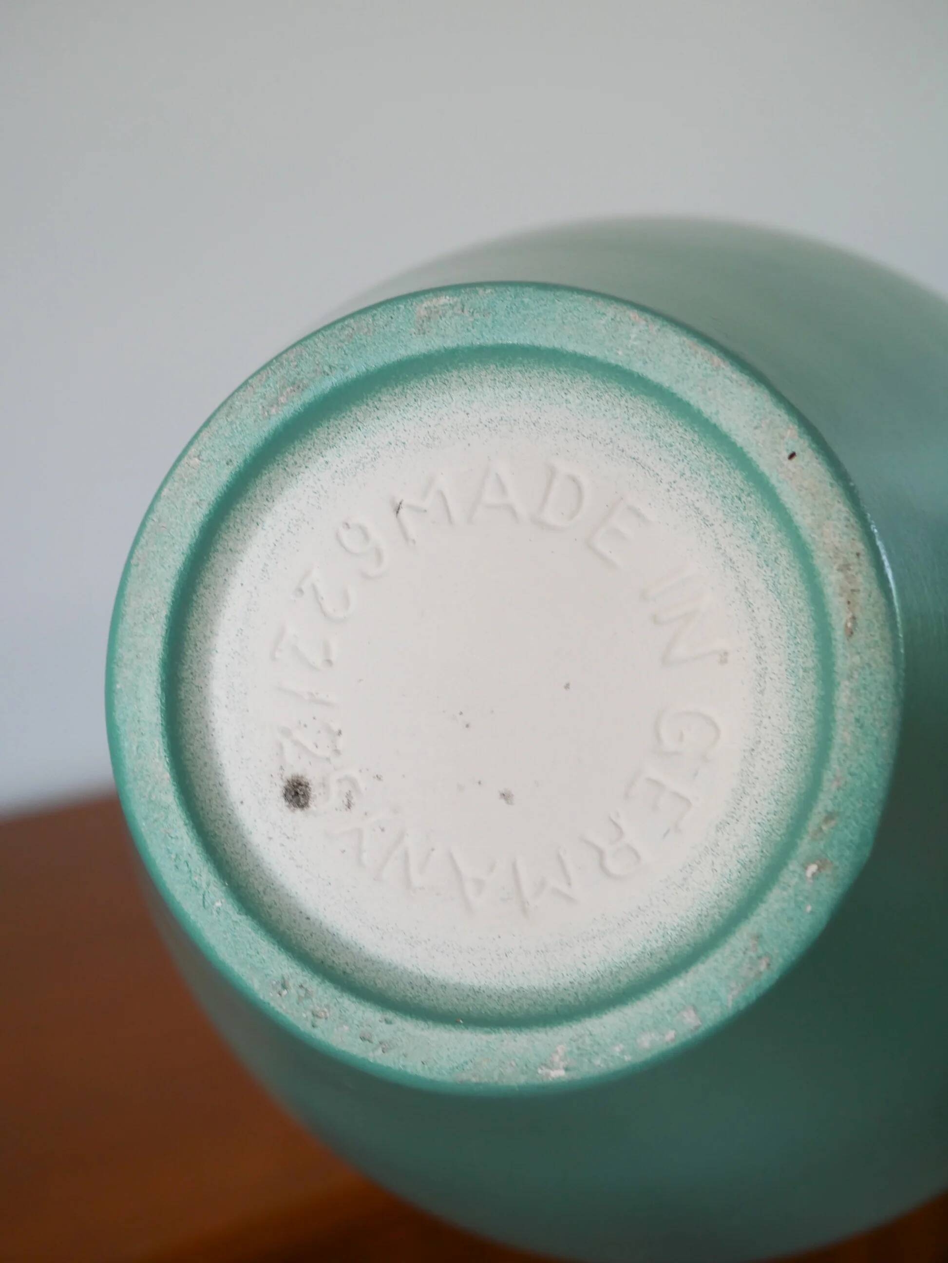 Large celadon ceramic vase, made in Germany, design, 1970.