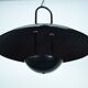 Vintage 1990s Black Pendant Lamp with Glass Top Shade. Italy