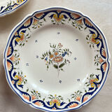 Set of 3 decorative plates Rouen earthenware Masse