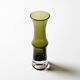 Small Olive Green Glass Vase - Tamara Aladin Riihimäen Lasi Finland 1960s