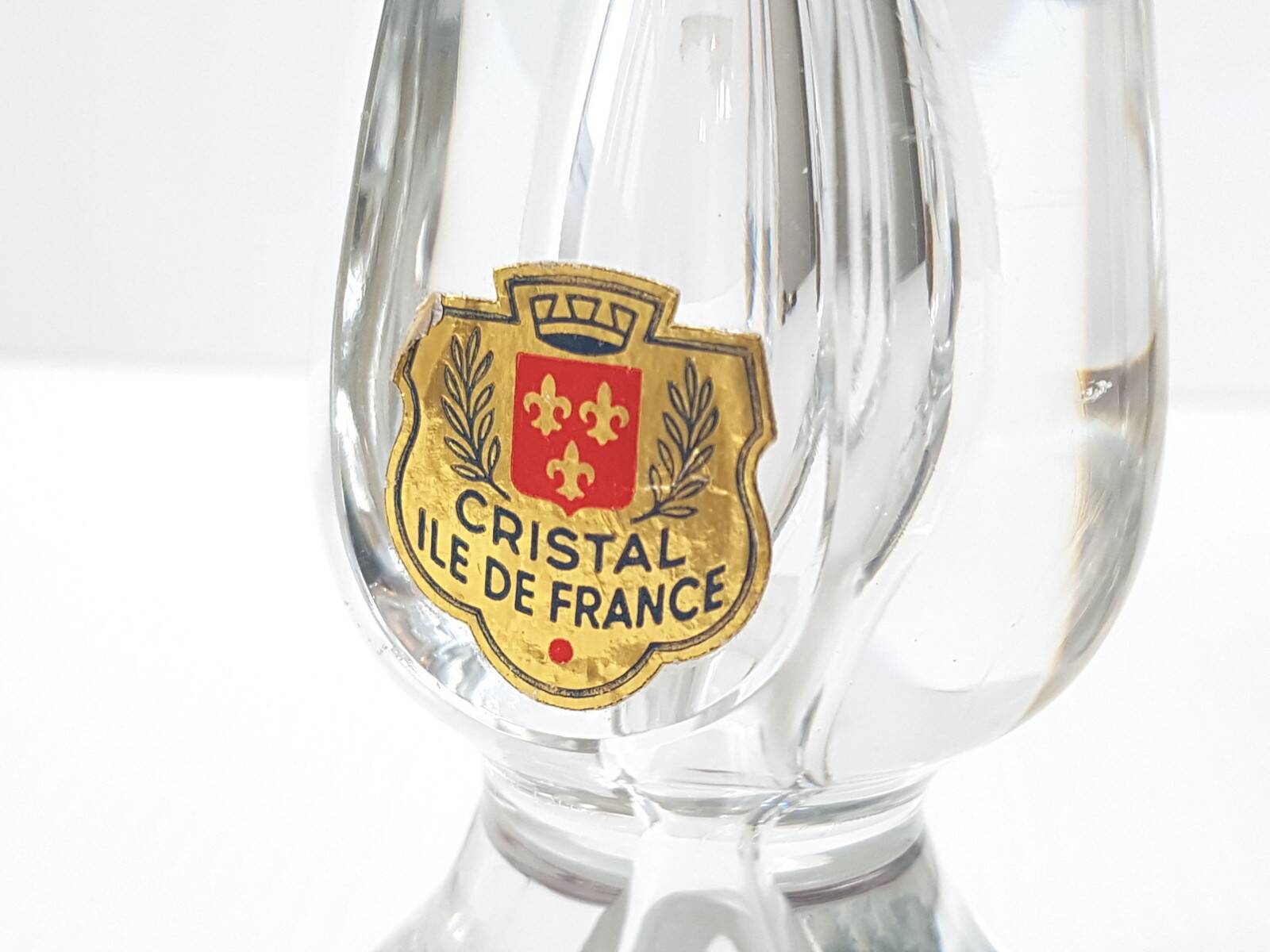 Pair of crystal candlesticks ile de france 1970