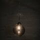 1970s Czech Smoked Glass Globe and Brass Pendant Light