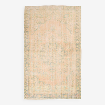 5x9 Bordered Faded Vintage Rug, 168x274Cm