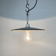 Industrial petrol enamel pendant light, 1970s