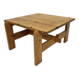 Vintage coffee table pinewood minimalist 1970s design