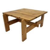 Vintage coffee table pinewood minimalist 1970s design