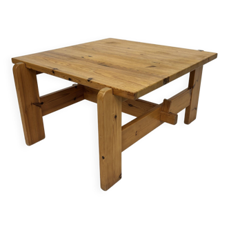Vintage coffee table pinewood minimalist 1970s design