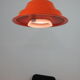 Large orange industrial suspension by Zonca Italy