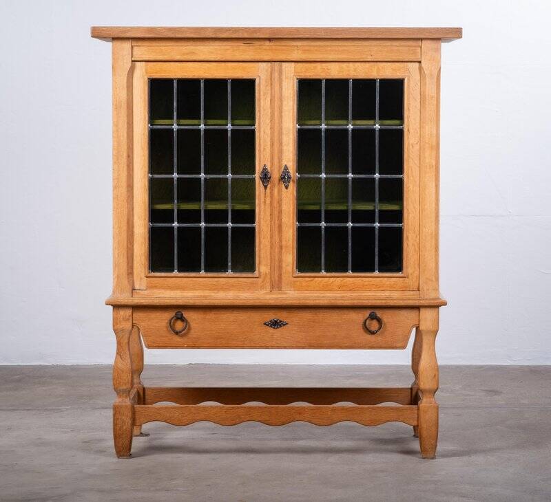 Brutalist Oak Cabinet by Henning Kjærnulf, Denmark, 1960s