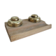 Double inkwell wood and brass
