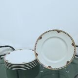 Set of 6 flat plates in Earthenware Bernardaud Limoges