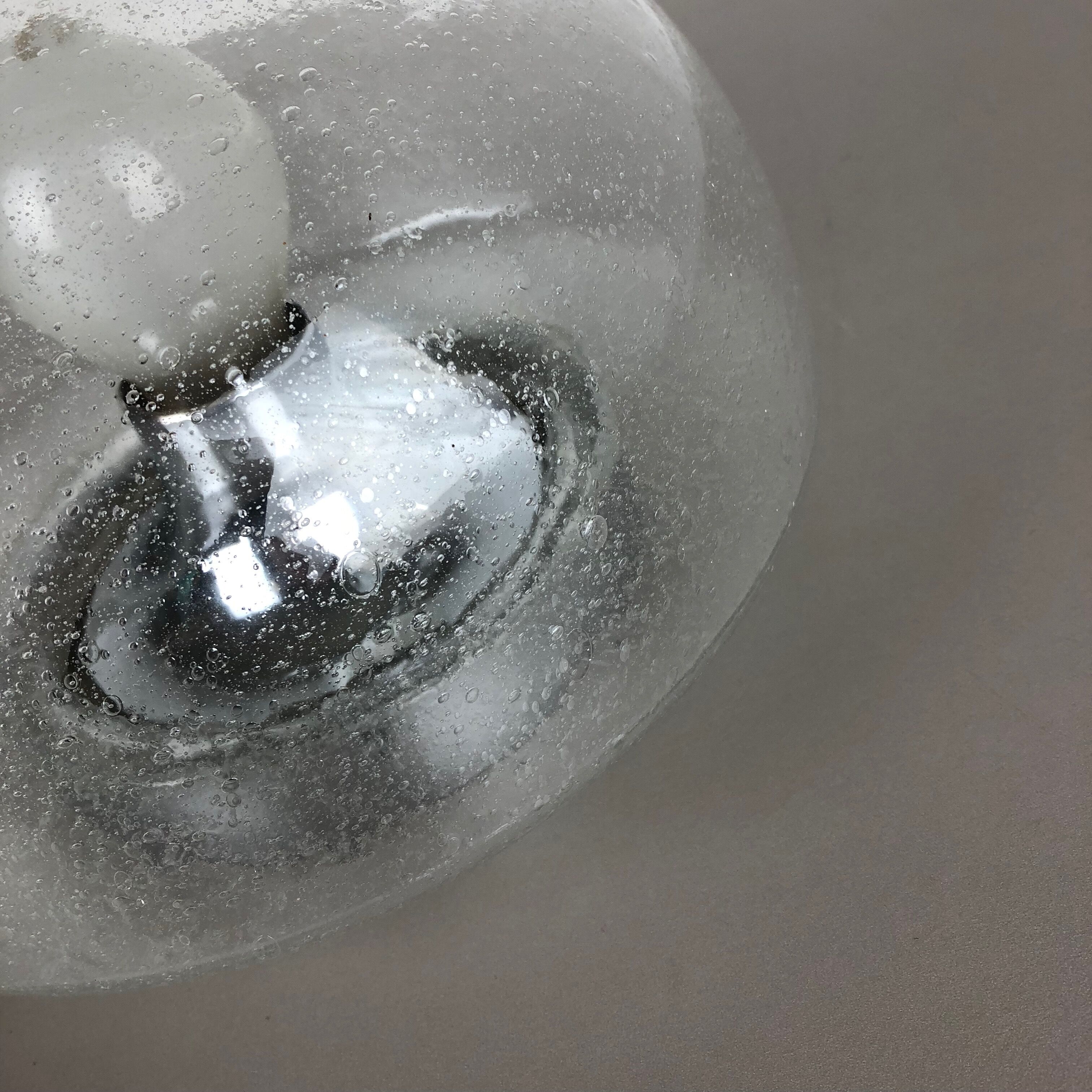 Cone Ice Glass Bubble Wall Light Made by Hillebrand Leuchten, Germany