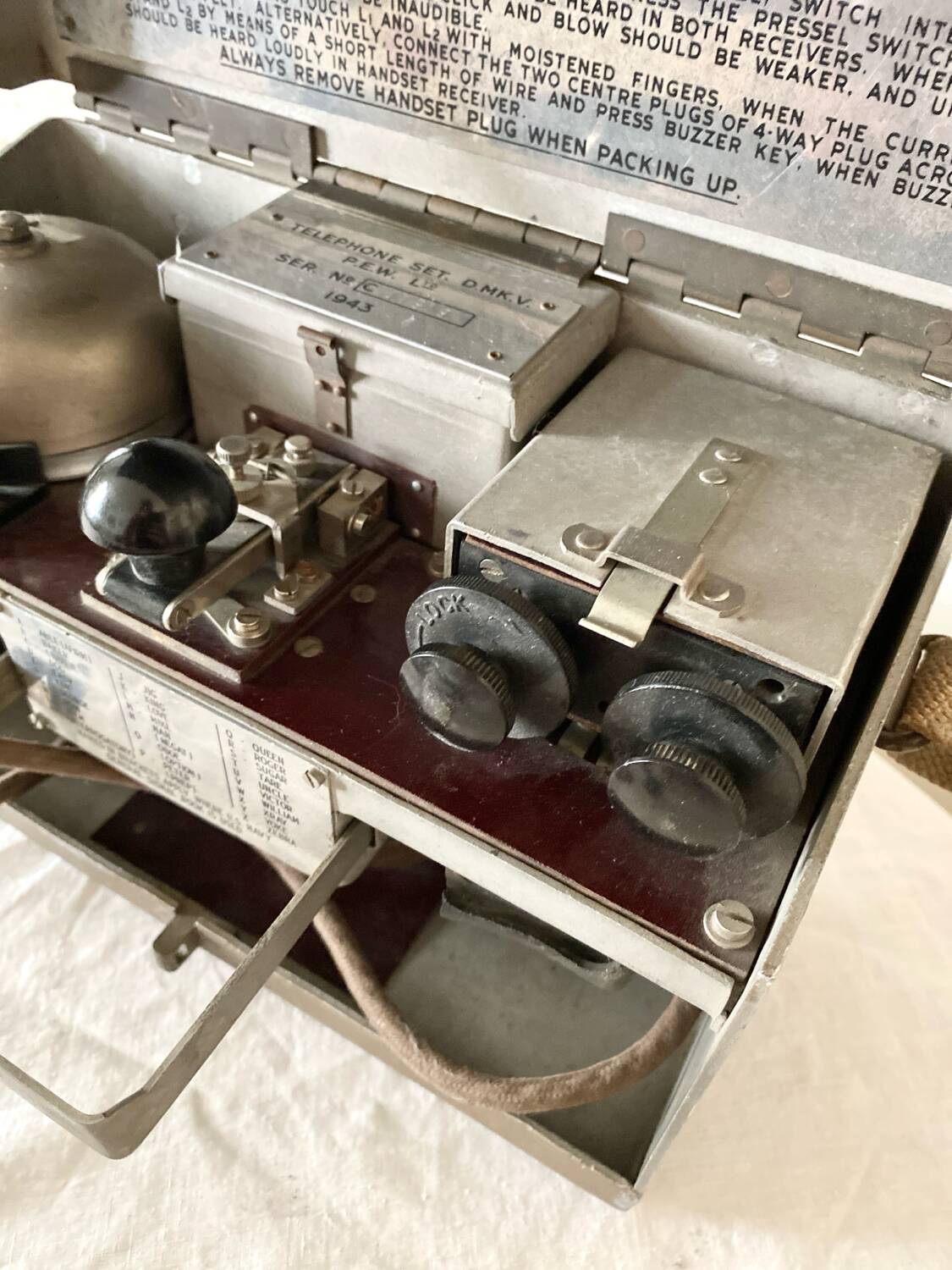 Vintage Canadian military field telephone 1943