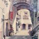 Framed Table Lithograph Watercolour Artist Mario Crippa Italy 70
