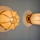 Pair of "cocoon" wall lights, polymer and pine, Italy, 1970