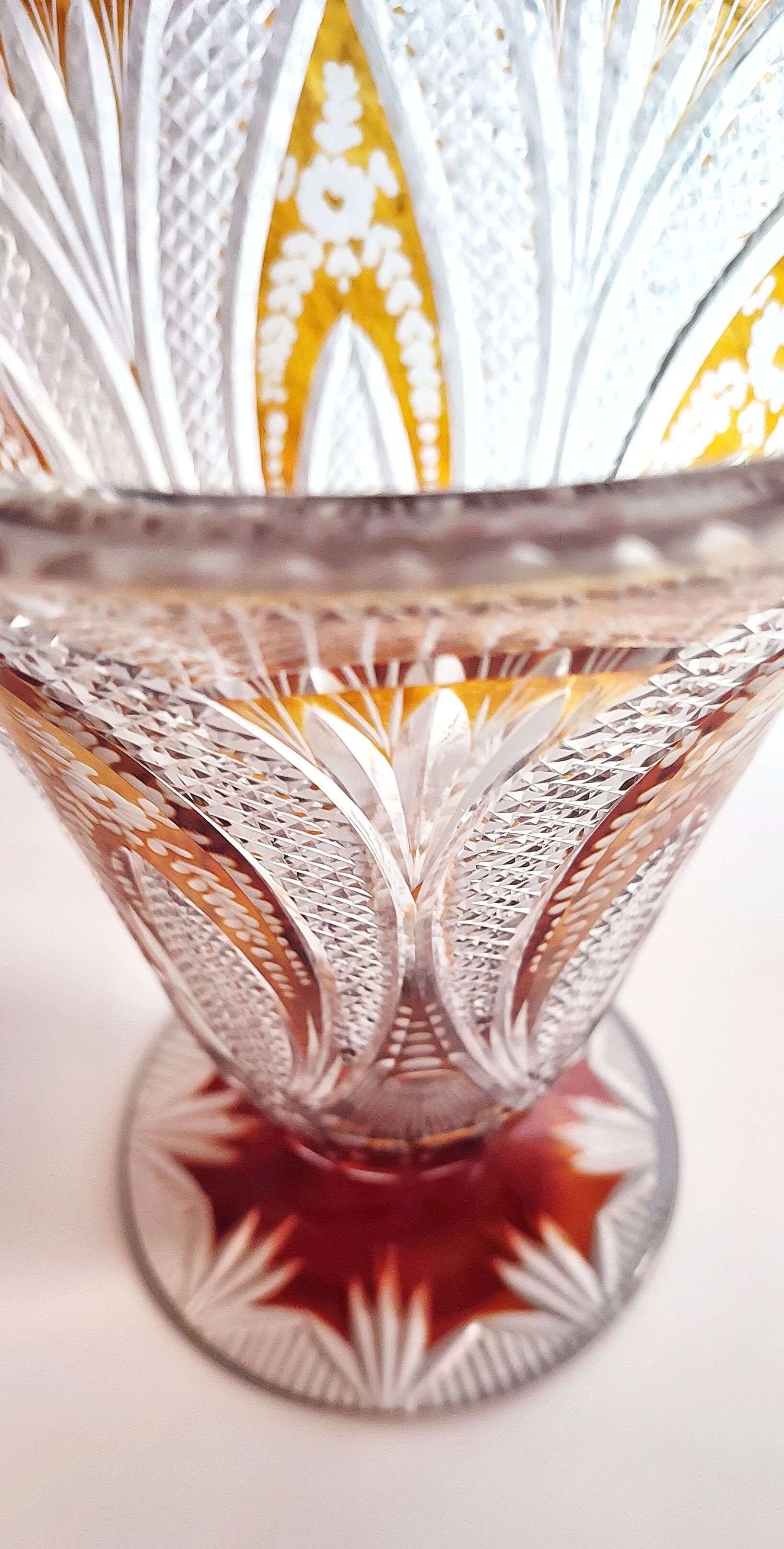 Bohemian glass vase. Czech Republic 1980s.