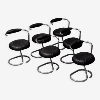 Set of 6 chairs cobra by Giotto Stoppino 1970