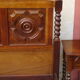 Wooden bed, geometric patterns, 140/190 cm