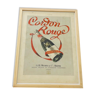 Champagne illustration Cordon Rouge G.H Mumm from 1937 - 30x40cm