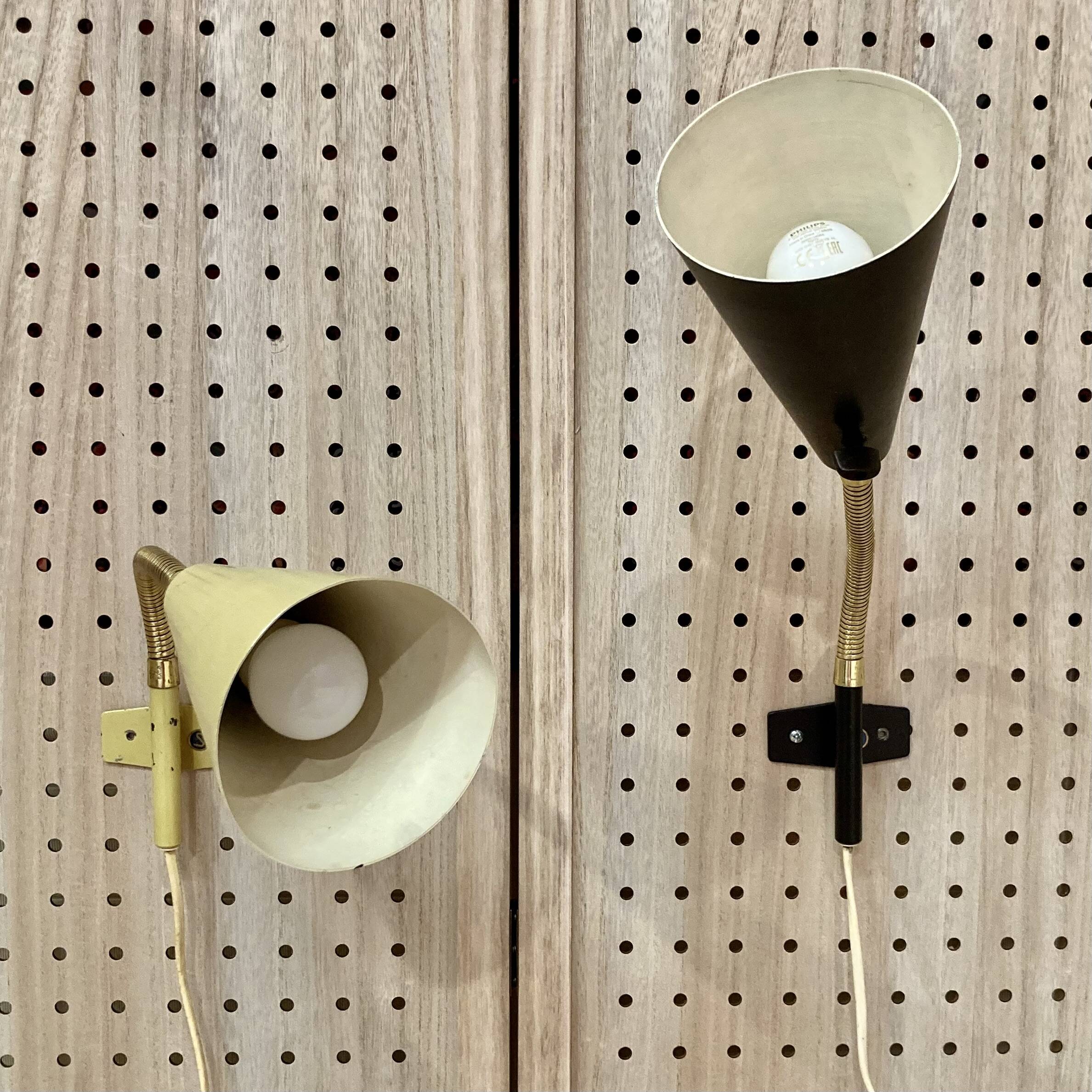 Pair of modular scandinavian design wall lights 1950.