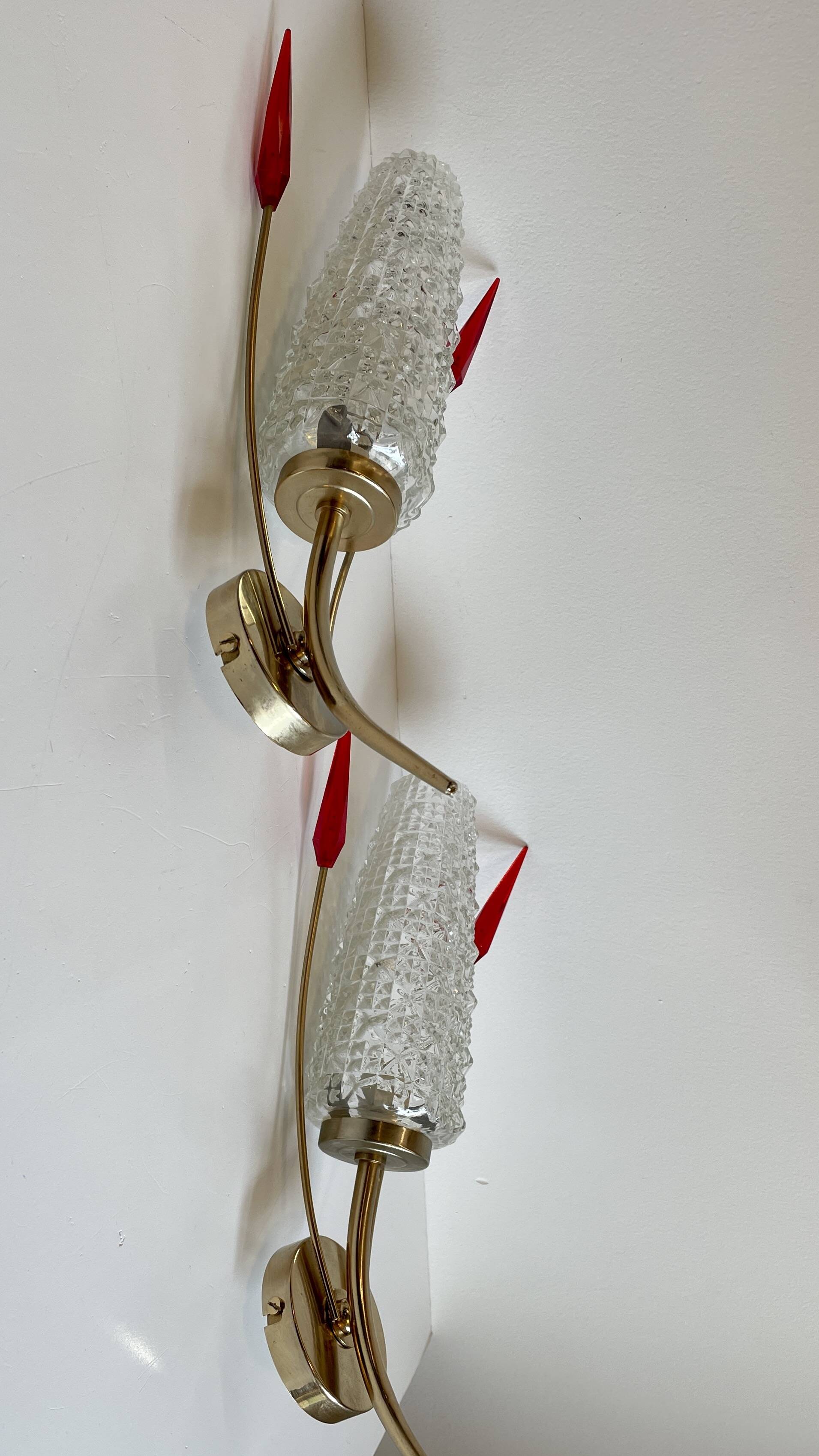 Pair of retro 60s wall lights