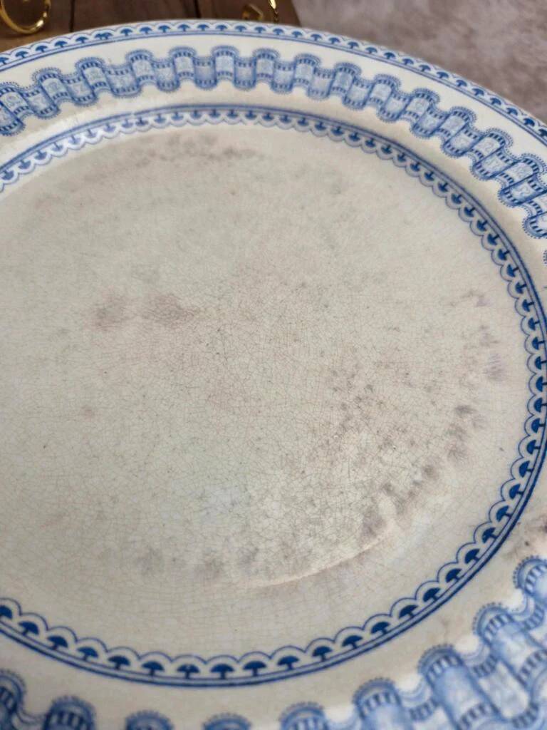 Set of 4 antique English flat plates B.p.w.&m. Milan – Ironstone