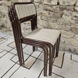 Set of 4 vintage stackable chairs 1980