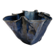Very special vase in “folded” bluish glazed clay.