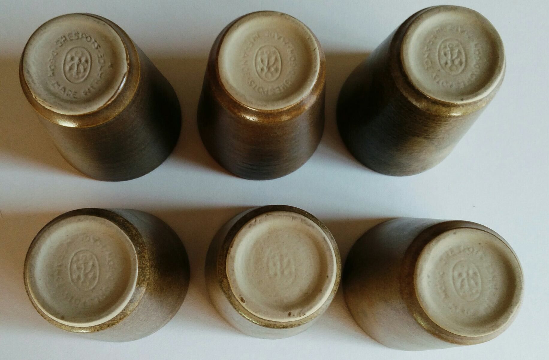 Set de  6 verres en grès vintage Digoin