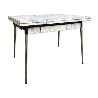 Formica white marble effect table