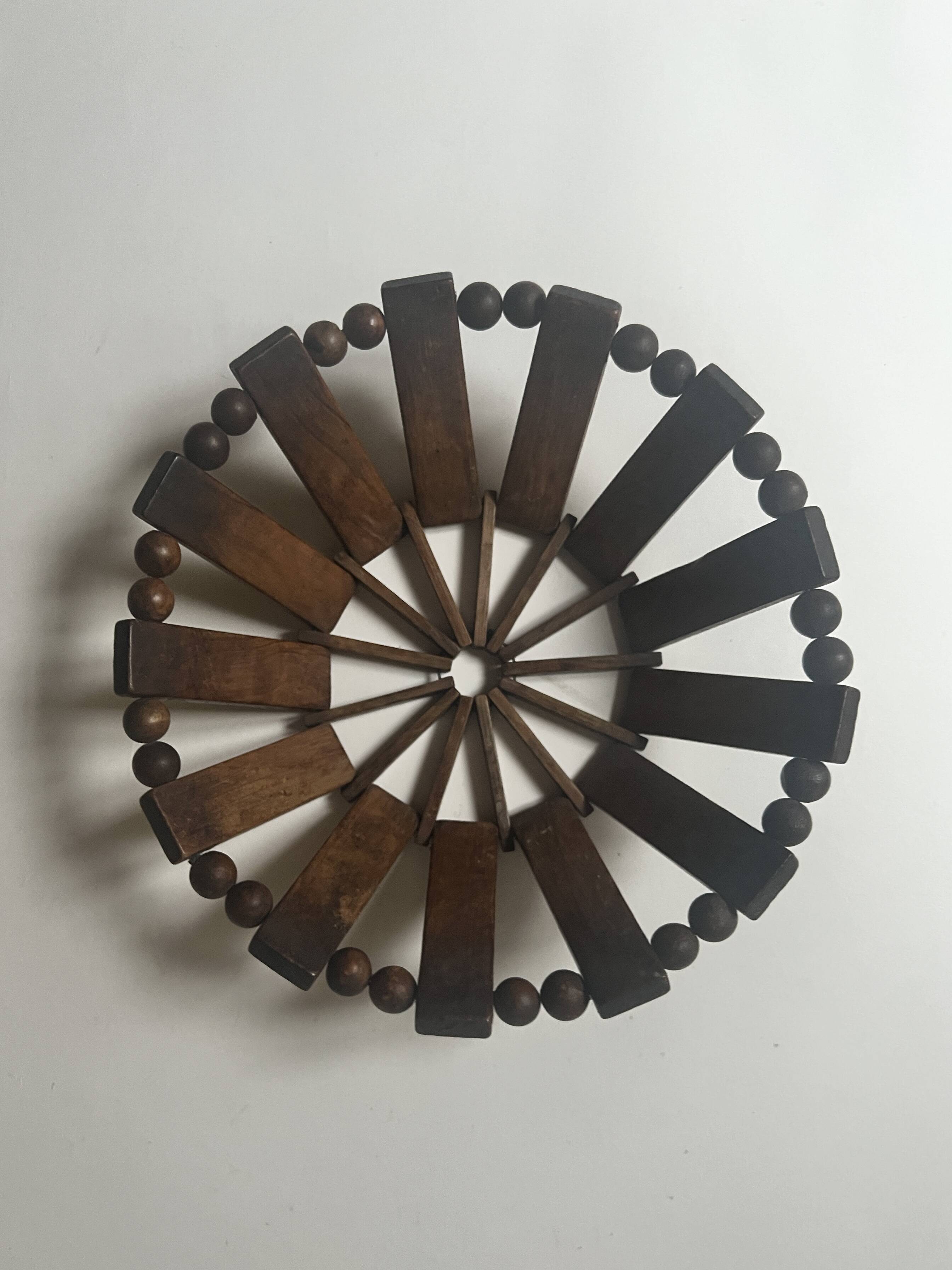 Turned wooden fruit basket/bowl, France 1970