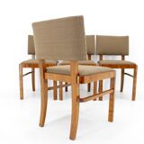 1930s Set of Four Restored Art Deco Dininng Chairs, Czechoslovakia
