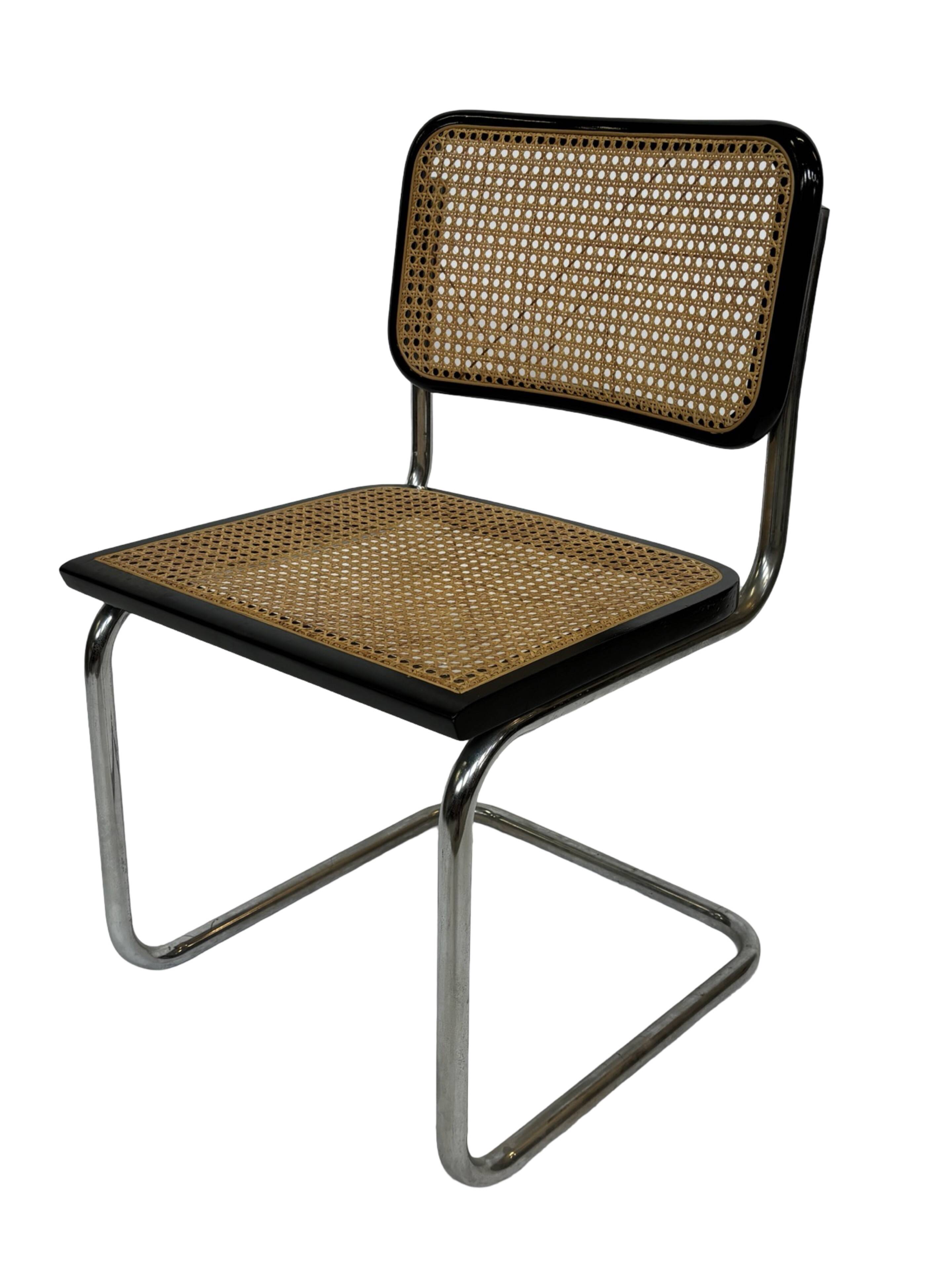 Cesca chair b32 model in chrome and black by Marcel Breuer