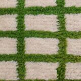 Moroccan Berber rug with reverse checkered pattern in green