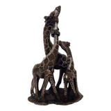 African stone sculpture of 3 Giraffes