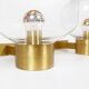 Large vintage brass and mouth blown glass wall light