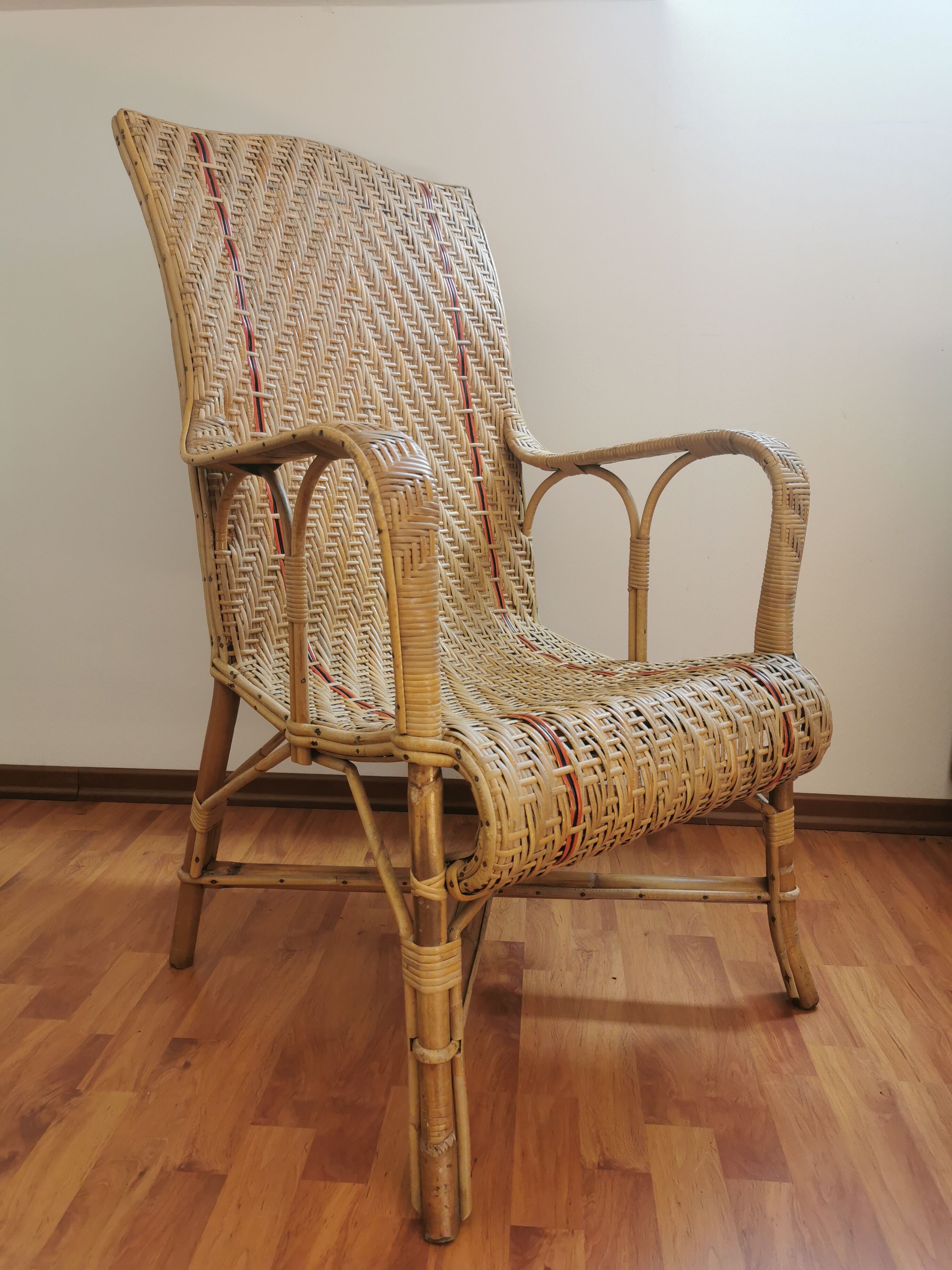 Rattan/wicker armchair 30s
