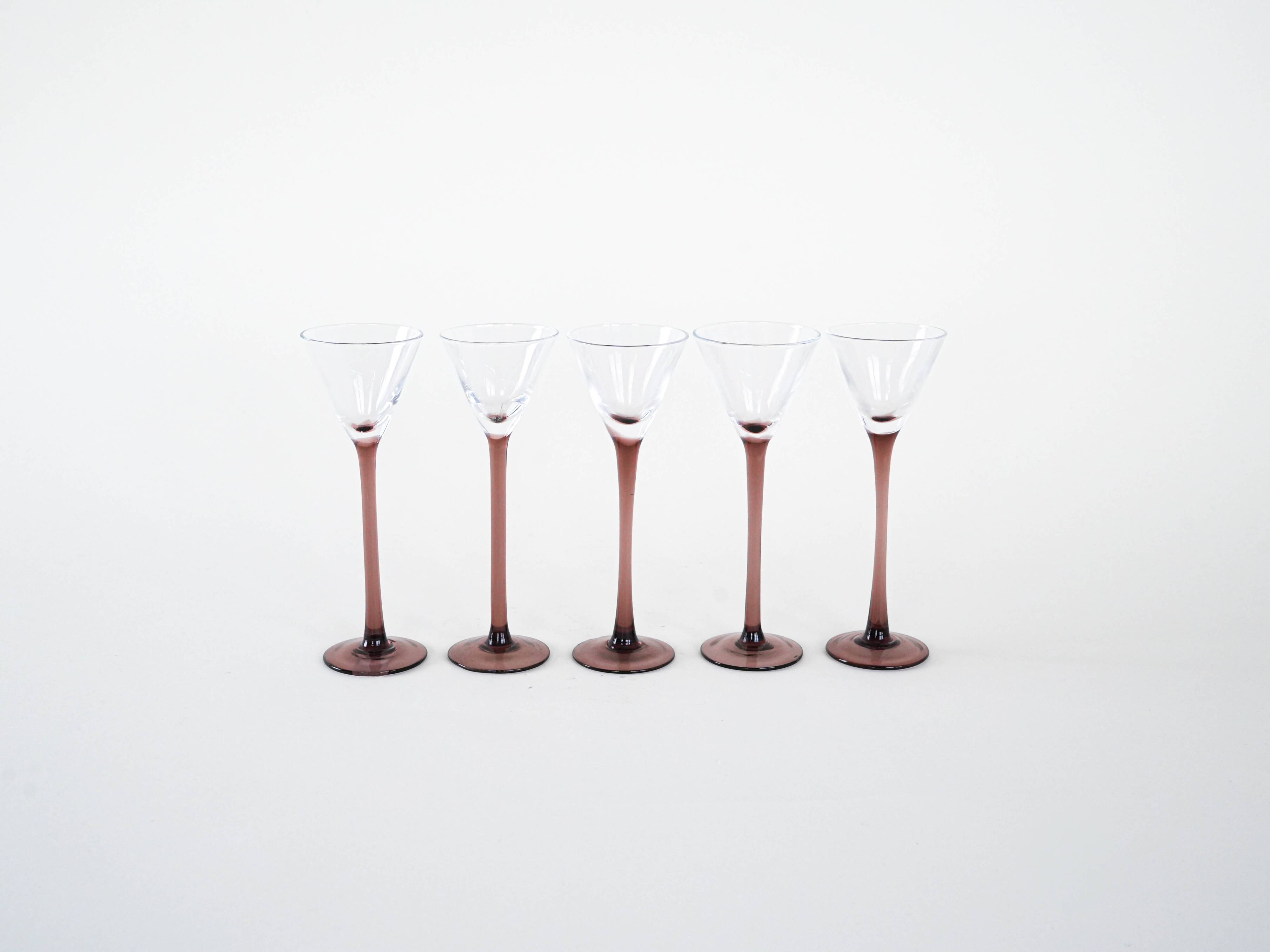 Set of five glasses, Danish design, 1970s, manufactured in Denmark