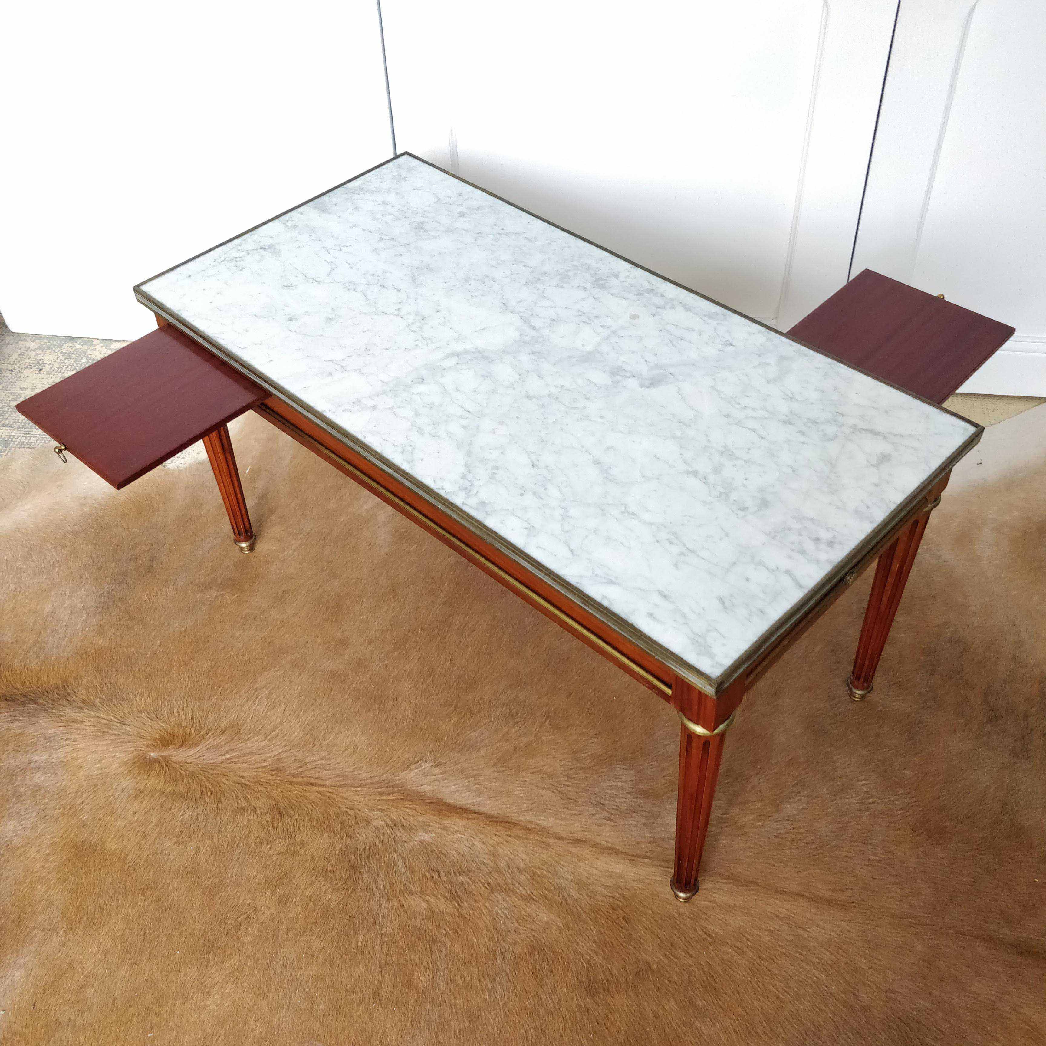 Louis XVI-style white marble coffee table