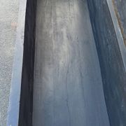 Console in old black wood with integrated chest