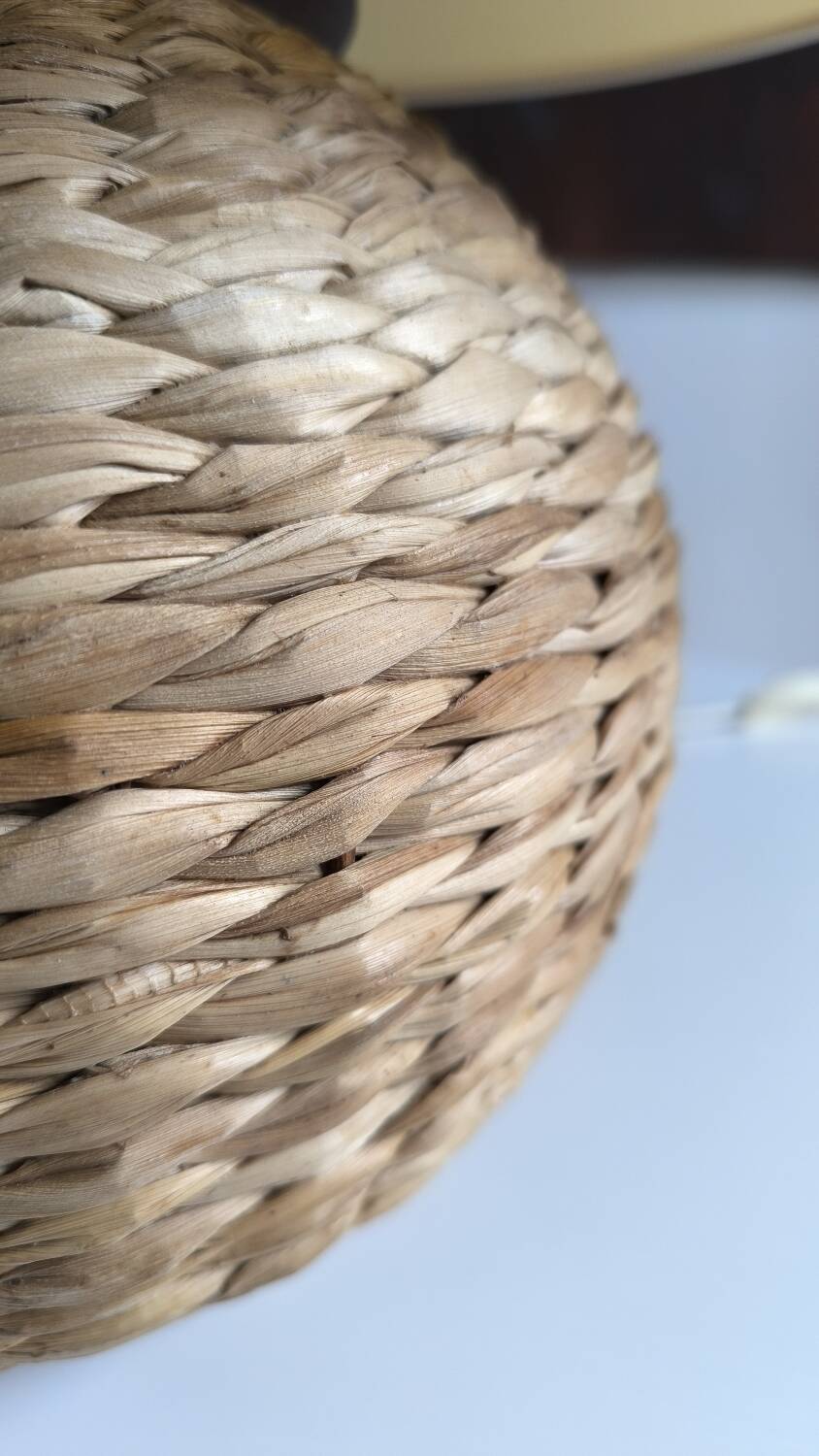 Vintage wicker table lamp